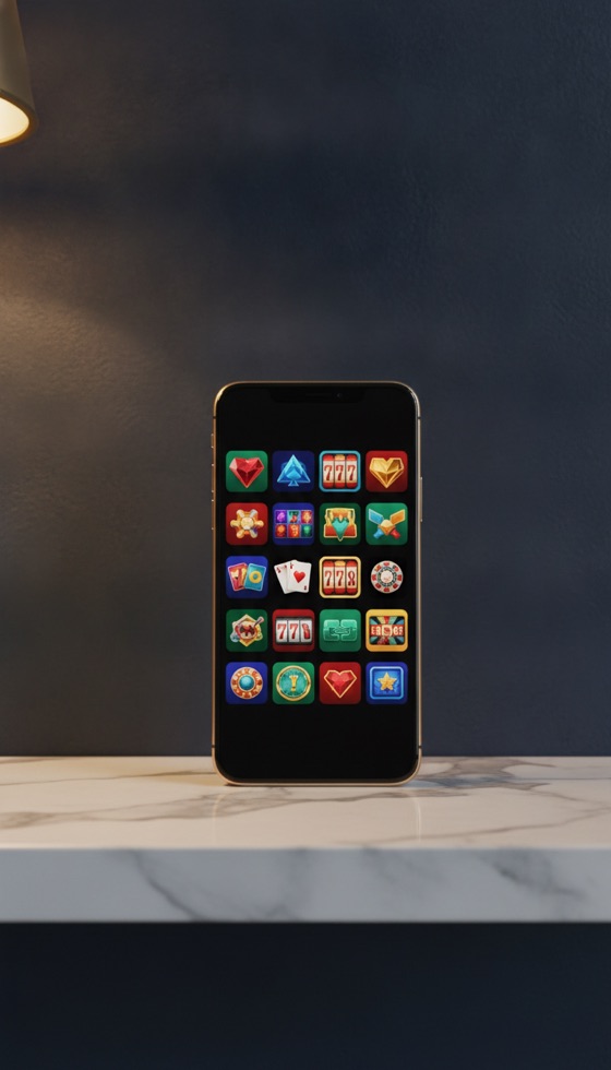 Phone showing a casino floor